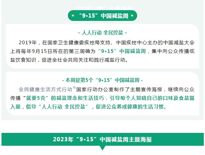 【健康科普】“9·15”中国减盐周｜“人人行动 全民控盐”家庭减盐科普动画视频发布